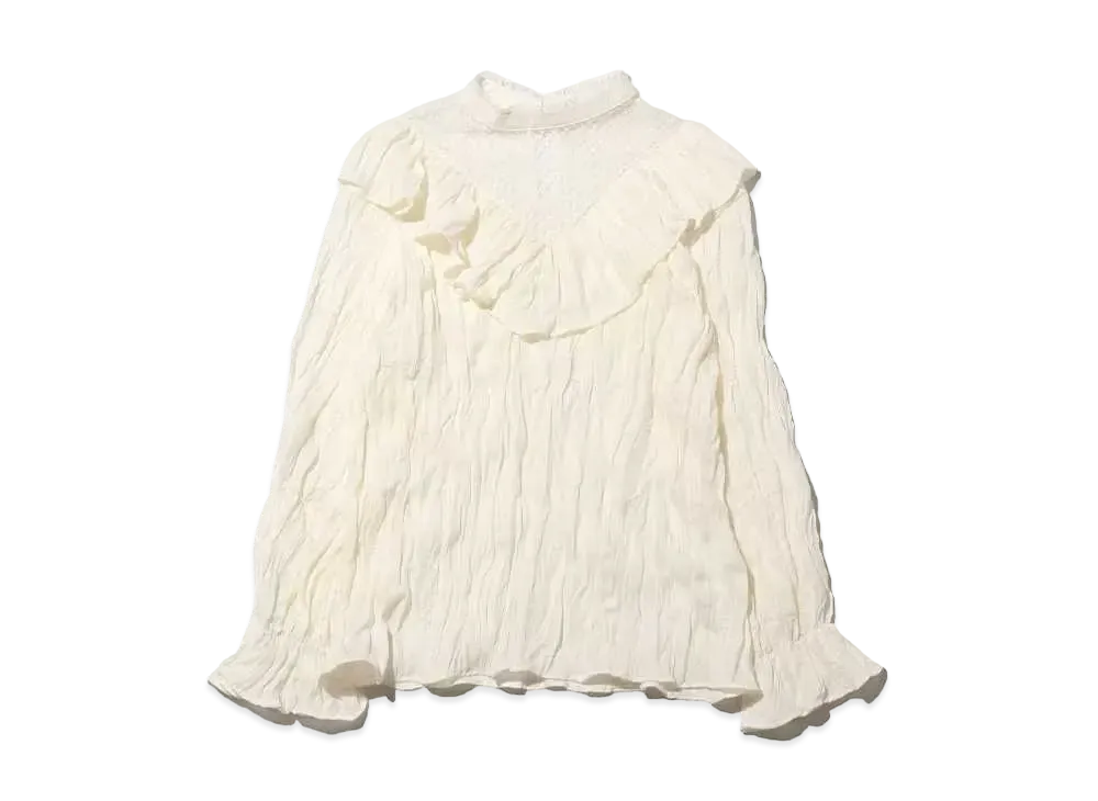 atmos pink Atmos Pink Neck Lace Blouse "White"