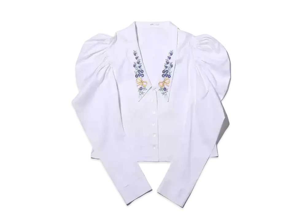 atmos pink Puff Shoulder Blouse "White"