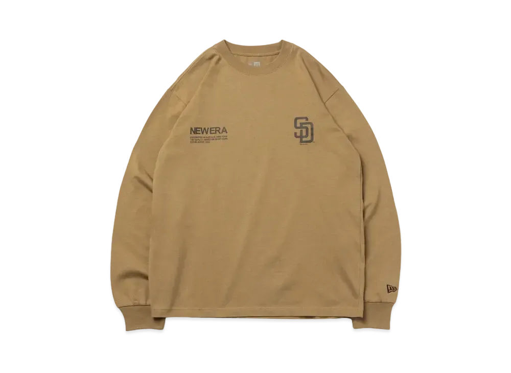 NEW ERA MLB Apparel Regular Fit Long Sleeve Cotton T-Shirt San Diego Padres "Khaki"