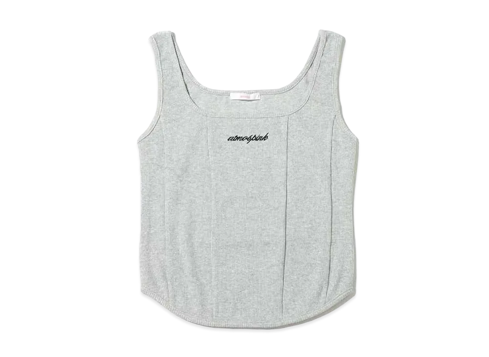 atmos pink Round Ribbed Tank "Gray"