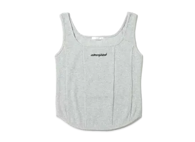 atmos pink Round Ribbed Tank "Gray"