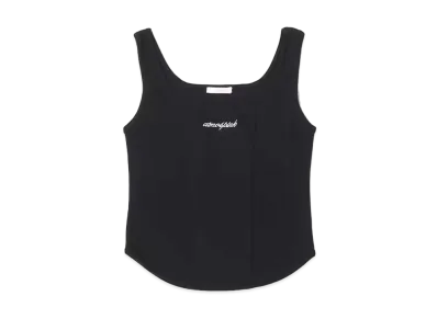 atmos pink Round Ribbed Tank "Black"