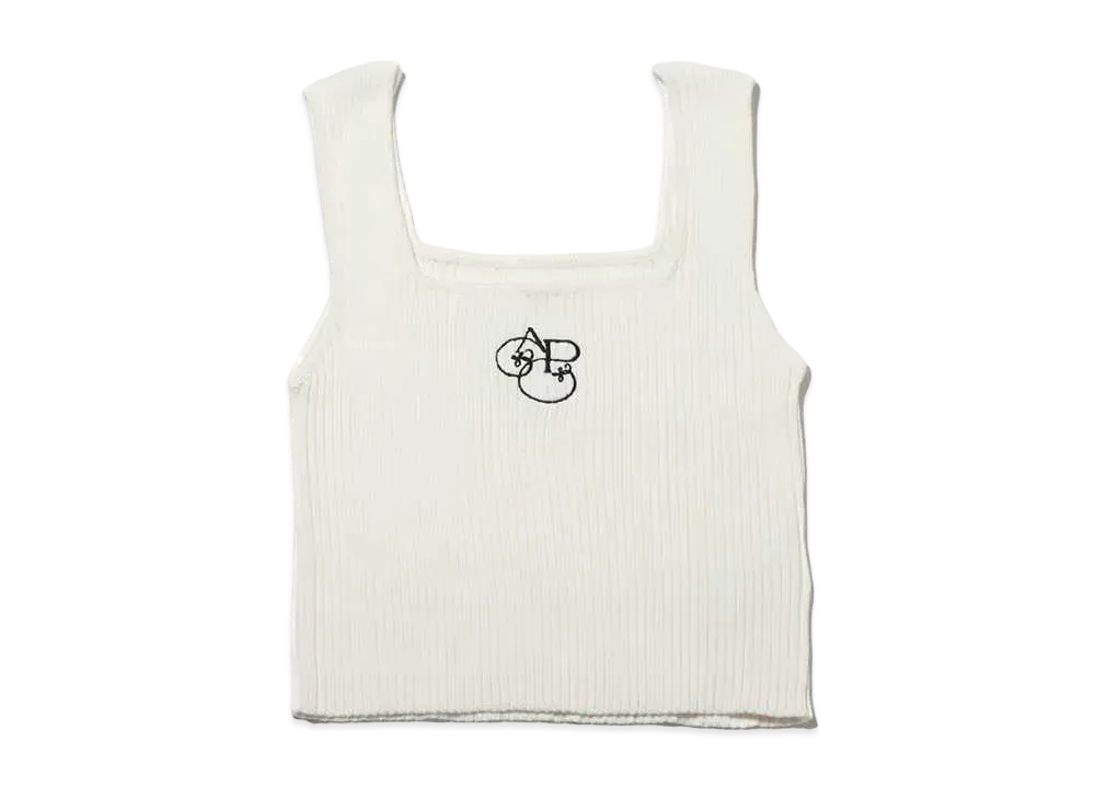 atmos pink Rib Knit Short Tank Top "White"