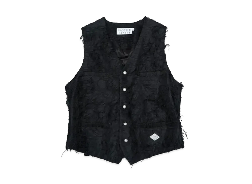 el conductorH 5BUTTONS FRINGE VEST "BLACK"