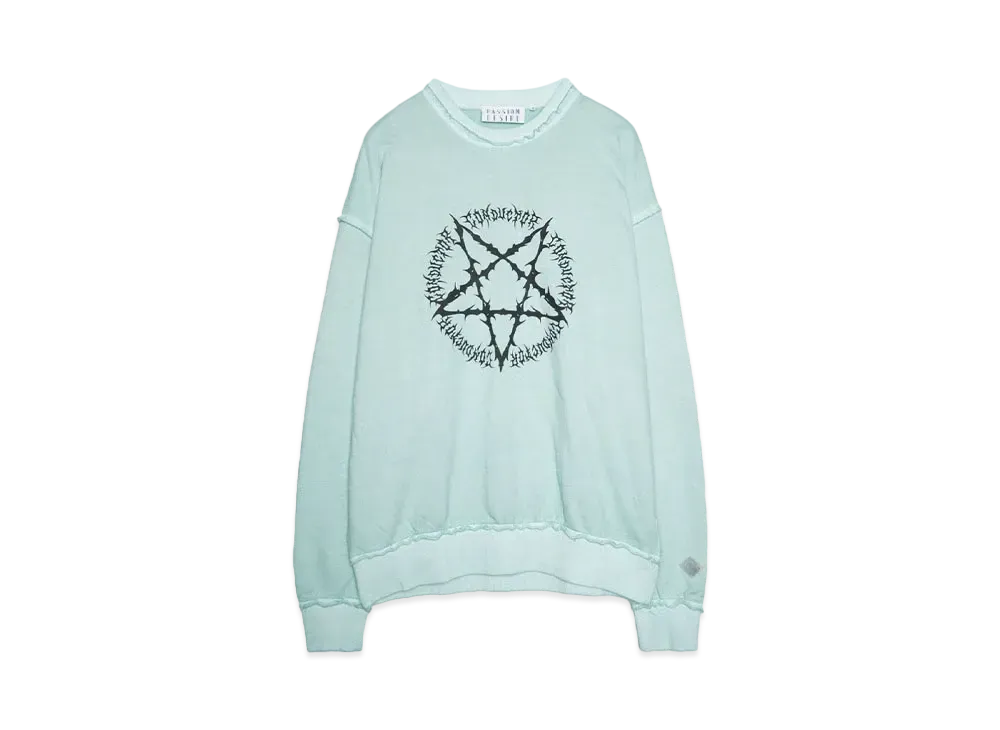 el conductorH PIGMENT DYE COTTON CREWNECK SWEATER 'PENTAGRAM "MINT"