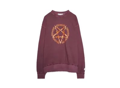 el conductorH PIGMENT DYE COTTON CREWNECK SWEATER 'PENTAGRAM "MAROON"