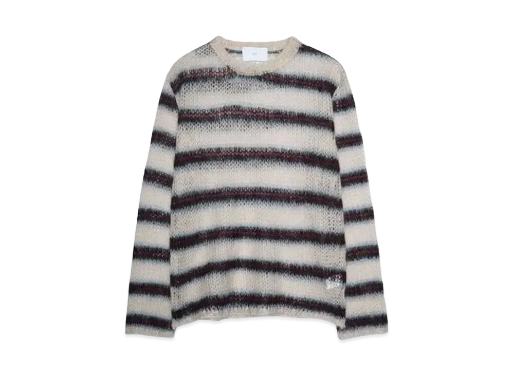 SUGARHILL MOHAIR STRIPE PULLOVER "WINE STRIPE"