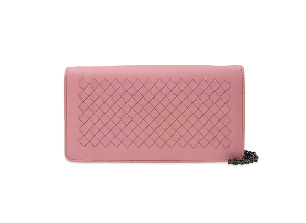 Bottega Veneta Intrecciato Lambskin Chain Wallet "Boudoir"