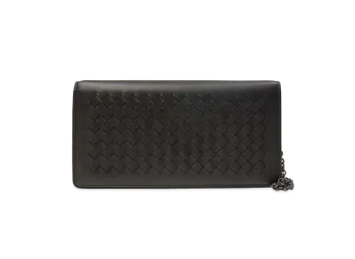 Bottega Veneta Intrecciato Lambskin Chain Wallet "Black"