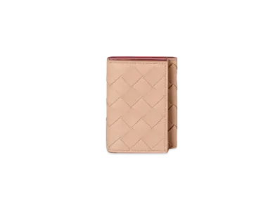Bottega Veneta Intrecciato Calfskin Trifold Compact Wallet "Nude"