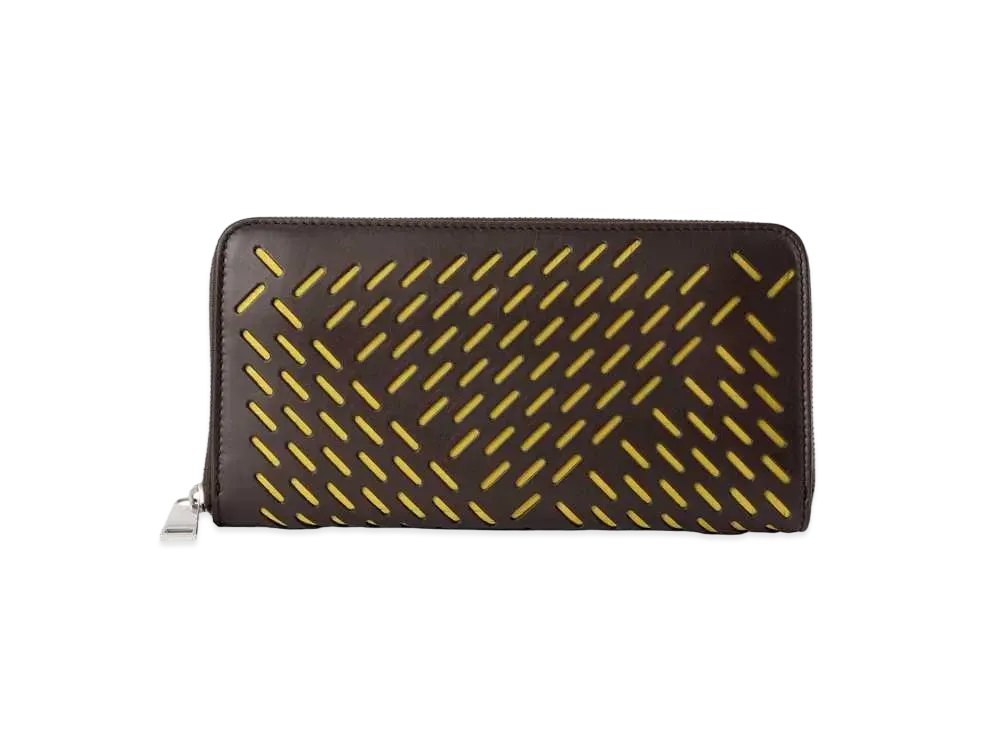 Bottega Veneta Intrecciato Calfskin Perforated Zip Around Wallet "Fondant"