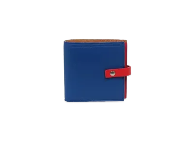Bottega Veneta Lambskin Calfskin Bi-fold Compact Wallet "Blue"