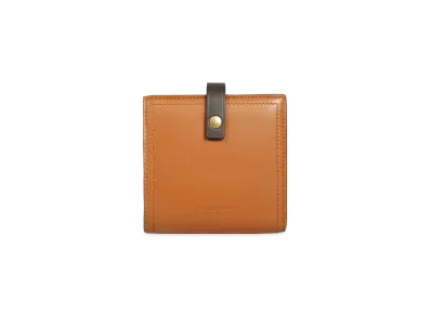 Bottega Veneta Lambskin Calfskin Bi-fold Compact Wallet "Wood/Fondant"