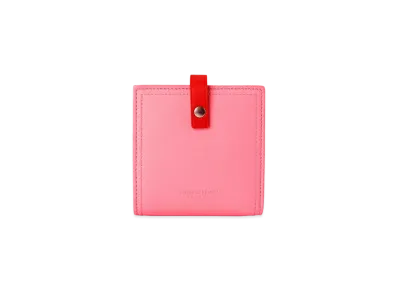 Bottega Veneta Lambskin Calfskin Bi-fold Compact Wallet "Rosa"