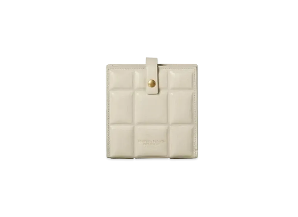 Bottega Veneta Padded Calfskin Bi-fold Compact Wallet "Plaster"