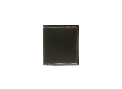 Bottega Veneta Calfskin Bi-fold Card Case With Coin Purse "Brown/Wine Red"