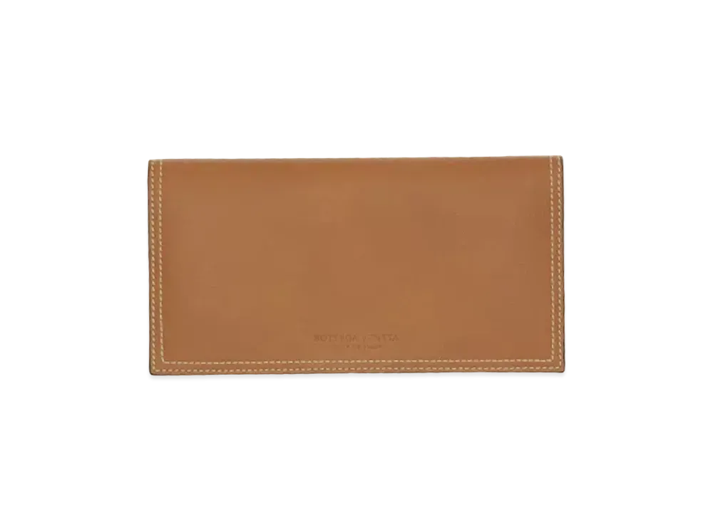 Bottega Veneta Calfskin Bi-fold Wallet With Card Case "Wood/Fondant"