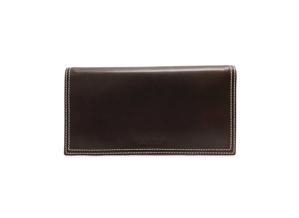 Bottega Veneta Calfskin Bi-fold Wallet With Card Case "Brown/Wine Red"
