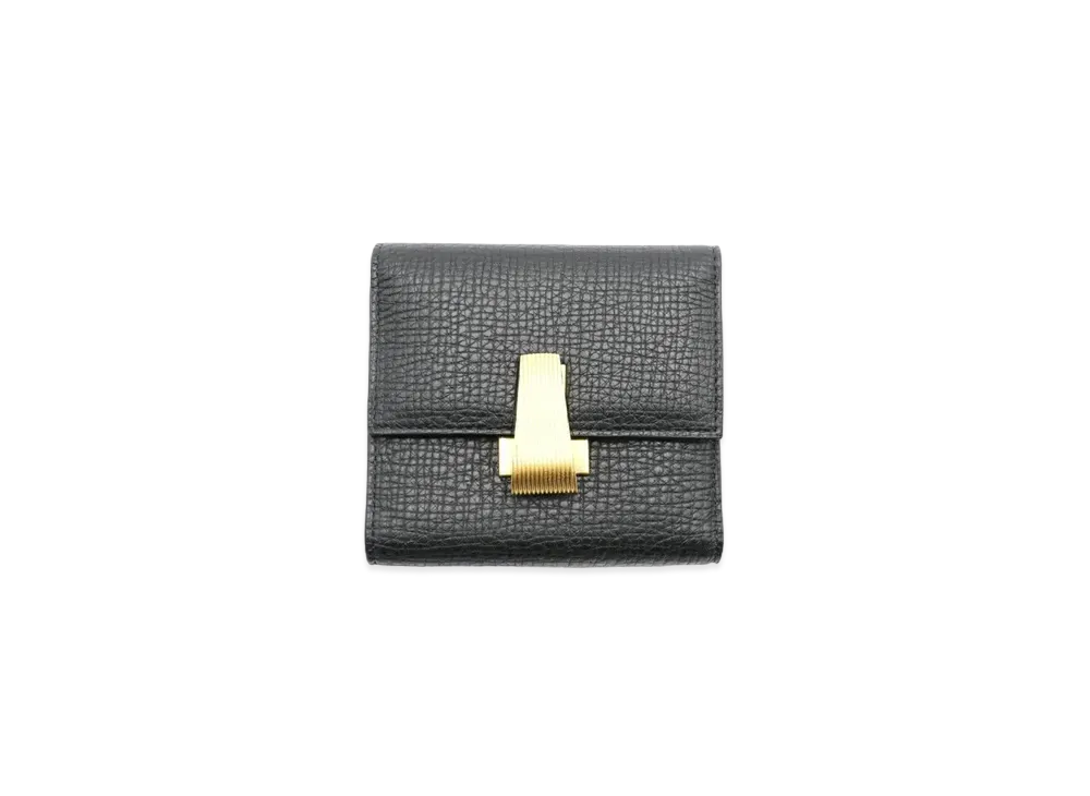 Bottega Veneta Palmelato Calfskin Bi-fold Mini Wallet With Coin Purse "Black"