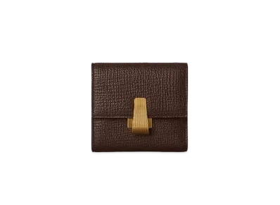 Bottega Veneta Palmelato Calfskin Bi-fold Mini Wallet With Coin Purse "Brown"