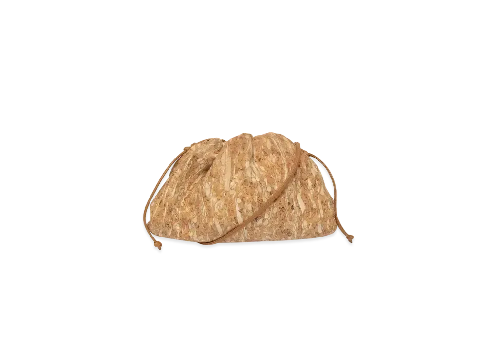 Bottega Veneta The Pouch Shoulder Bag Cork Calfskin Coin Purse "Brown"