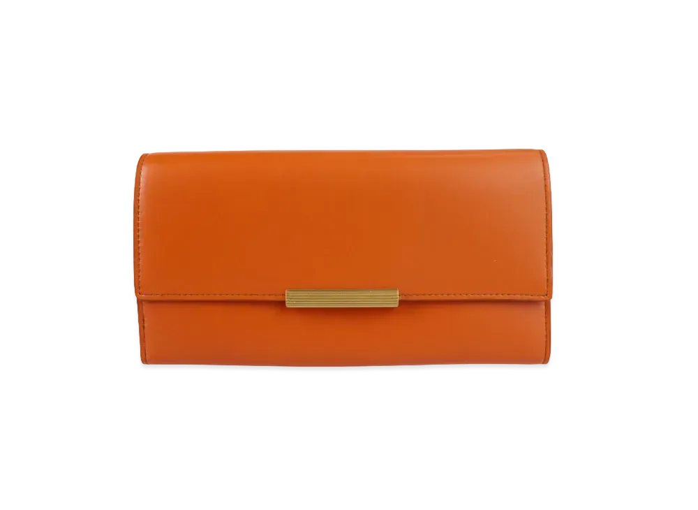 Bottega Veneta French Calf Continental Trifold Wallet "Orange"