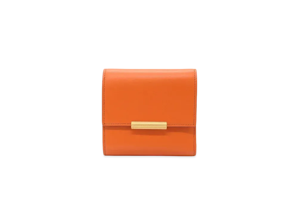 Bottega Veneta French Calf Continental Trifold Wallet Small "Orange"