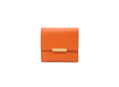 Bottega Veneta French Calf Continental Trifold Wallet Small "Orange"
