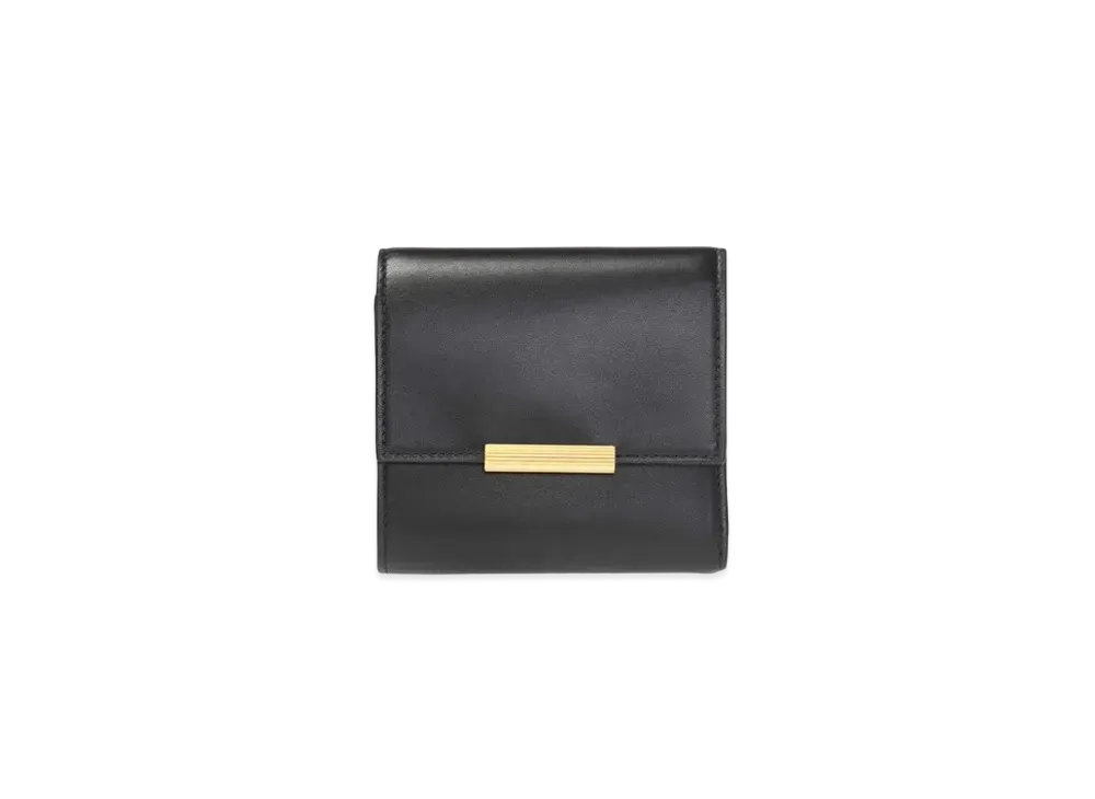 Bottega Veneta French Calf Continental Trifold Wallet Small "Black"