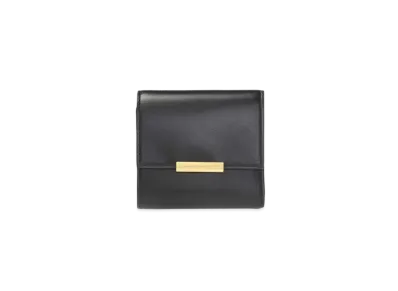 Bottega Veneta French Calf Continental Trifold Wallet Small "Black"