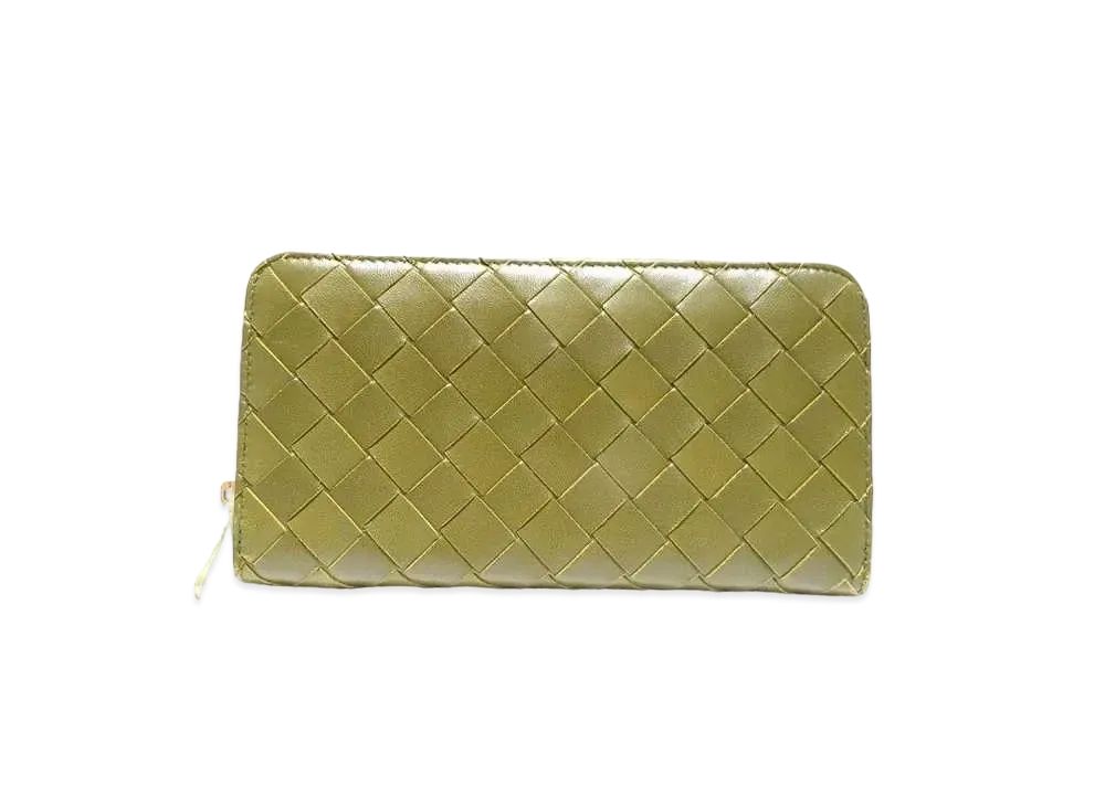 Bottega Veneta Intrecciato Calfskin Zip Around Wallet "Mud"