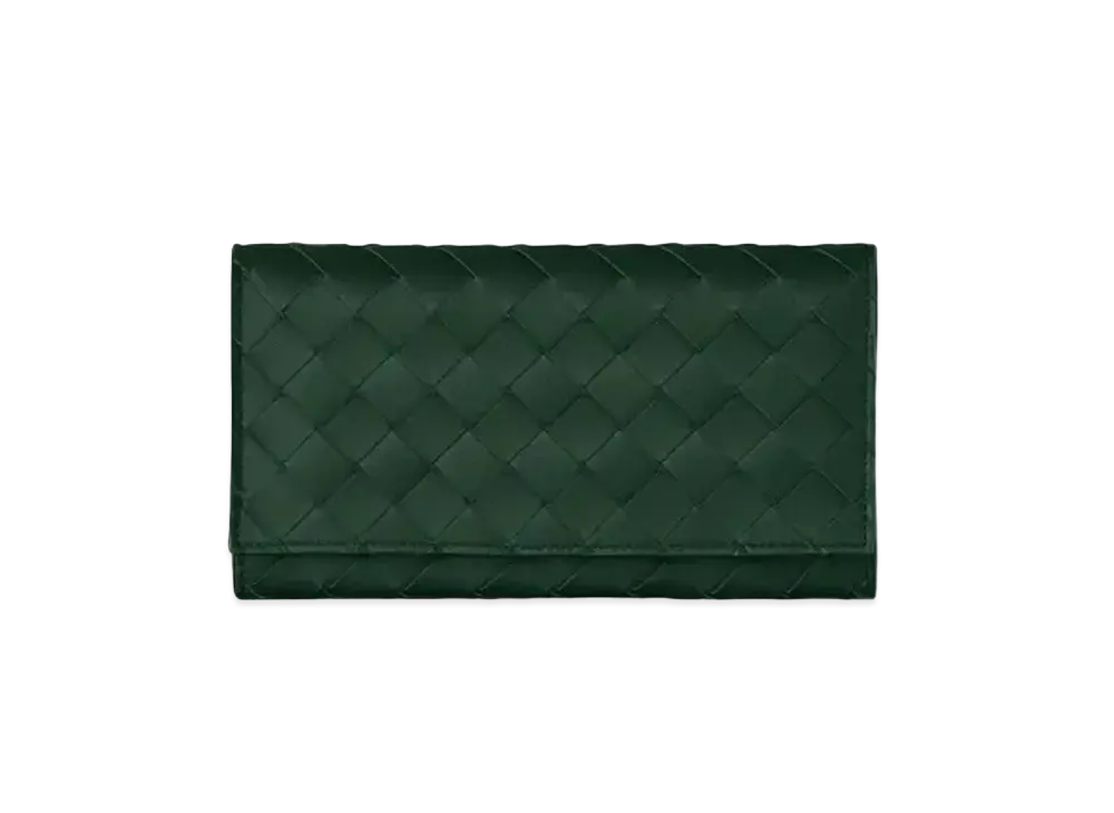 Bottega Veneta Intrecciato Calfskin Bi-fold Wallet "Pine"