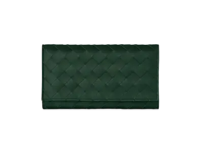 Bottega Veneta Intrecciato Calfskin Bi-fold Wallet "Pine"