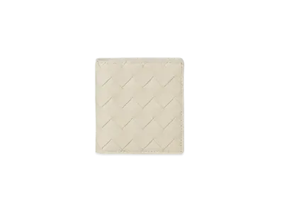Bottega Veneta Intrecciato Calfskin Bi-fold Compact Wallet "Plaster"