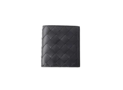 Bottega Veneta Intrecciato Calfskin Bi-fold Compact Wallet "Dark Green"