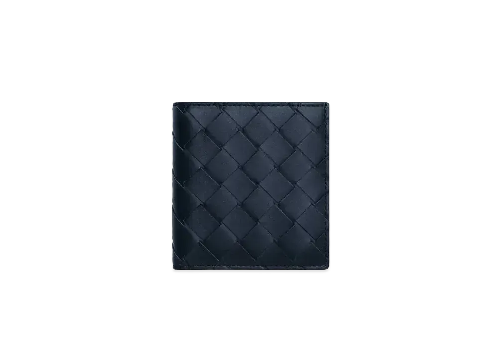 Bottega Veneta Intrecciato Calfskin Bi-fold Compact Wallet "Space/Pollen"