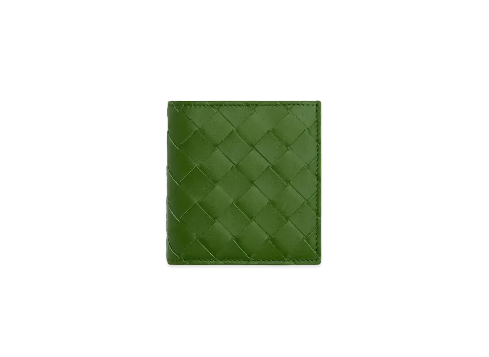 Bottega Veneta Intrecciato Calfskin Bi-fold Compact Wallet "Avocado"