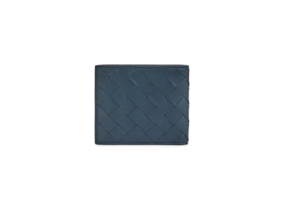Bottega Veneta Intrecciato Calfskin Tiny trifold Wallet "Deep Blue"