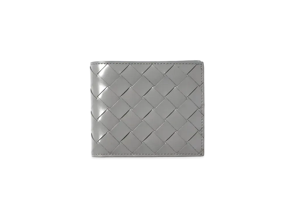 Bottega Veneta Intrecciato Lambskin Calfskin Bi-fold Wallet "Cement"