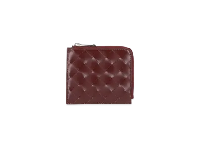 Bottega Veneta Intrecciato Calfskin Zip Compact Wallet "Bordeaux"