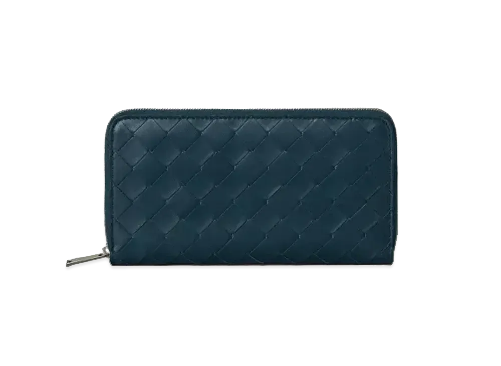 Bottega Veneta Intrecciato Calfskin Zip Around Wallet "White"