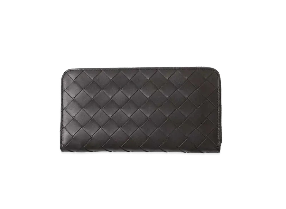 Bottega Veneta Intrecciato Calfskin Zip Around Wallet "Fondant/Glass"