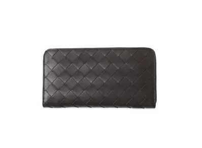 Bottega Veneta Intrecciato Calfskin Zip Around Wallet "Fondant/Glass"