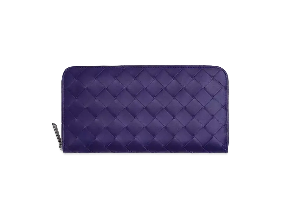 Bottega Veneta Intrecciato Calfskin Zip Around Wallet "Unicorn/Kiwi"
