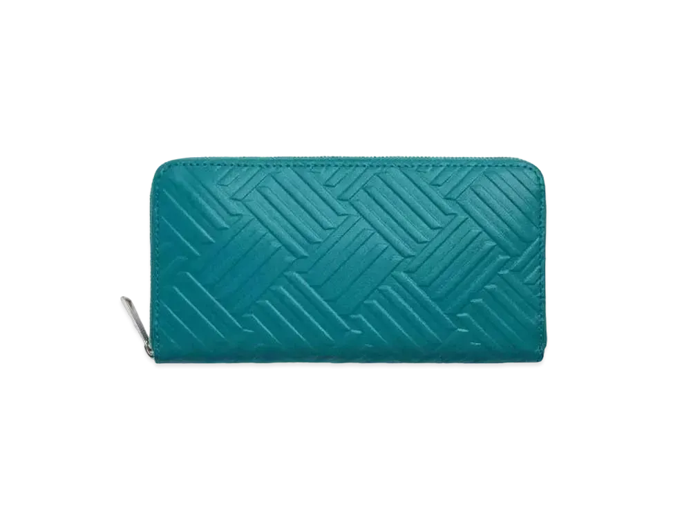 Bottega Veneta Debossed Intrecciato Calfskin Zip Around Wallet "Blaster"