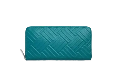 Bottega Veneta Debossed Intrecciato Calfskin Zip Around Wallet "Blaster"