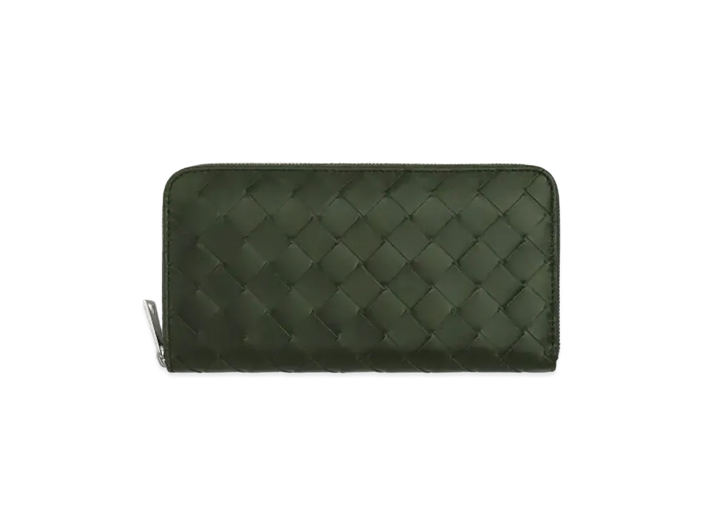 Bottega Veneta Intrecciato Calfskin Zip Around Wallet "Camping/Bubble Gum"