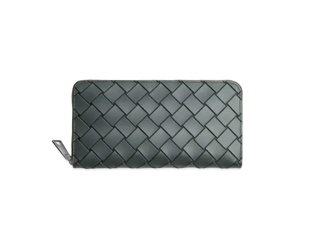 Bottega Veneta Intrecciato Rubber Zip Around Wallet "Camping"