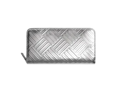 Bottega Veneta Intrecciato Calfskin Zip Around Wallet "Silver"