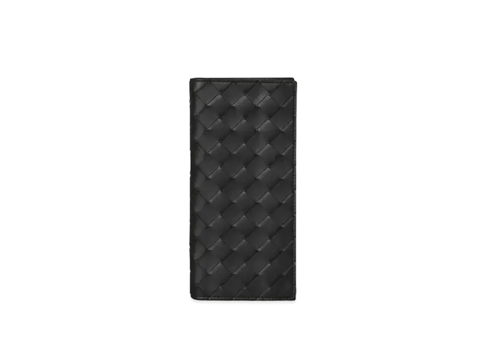 Bottega Veneta Intrecciato Calfskin Zip Around Wallet "Black"